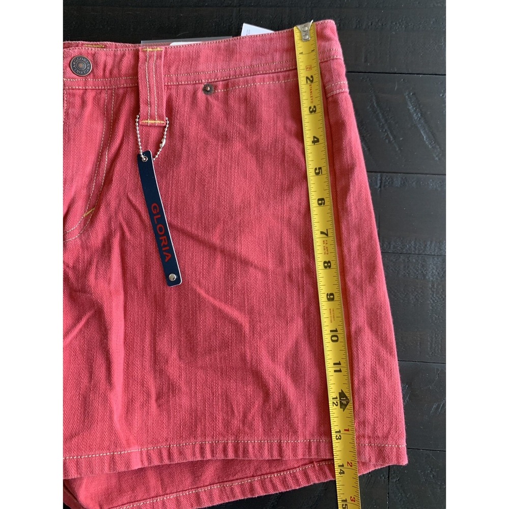 NWT Gloria Vanderbilt Red Denim Shorts Size 10 (U12) 0213 - Picture 5 of 5